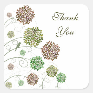 Dahlia Garden Wedding Danke Square Sticker