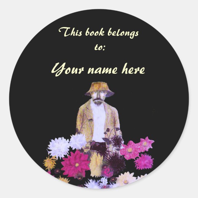 Dahlia Gardener Buchzeichen Sticker (Vorderseite)