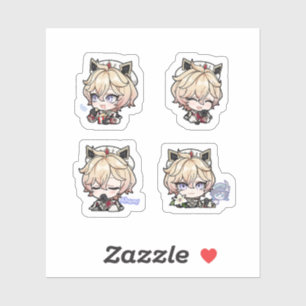 Dahlia Genshin Impact 4er Stickerbogen Aufkleber