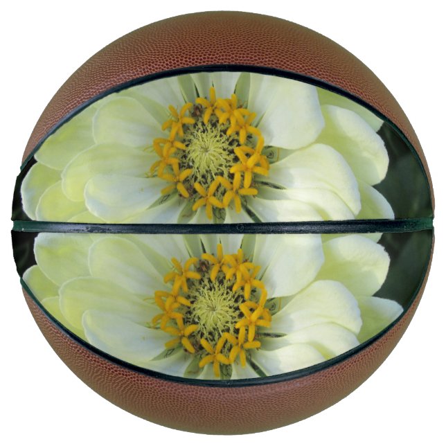 Dahlia Hellgelbe Blume Basketball (Vorderseite)