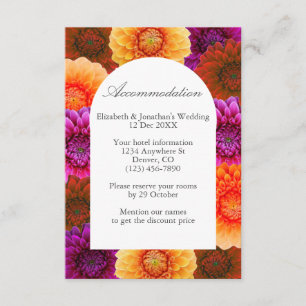 Dahlia-Herbst-Blumen-Hochzeitsunterkunft Begleitkarte