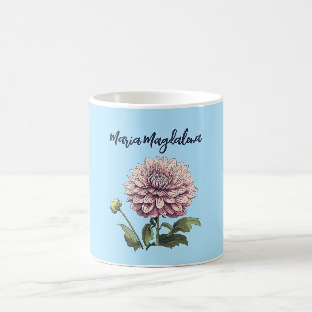 Dahlia Illustration Kaffeetasse (Mittel)