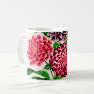 Dahlia illustriert kaffeetasse