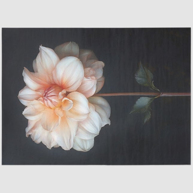 Dahlia in Bloom Botanische Malerei Dekoupage Seidenpapier (Vorderseite)