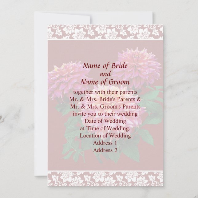 Dahlia Kidds Climax Wedding Invitation Set Einladung (Vorderseite)