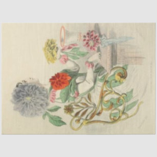 Dahlia Lady Floral Decoupage Paper Vintag Seidenpapier