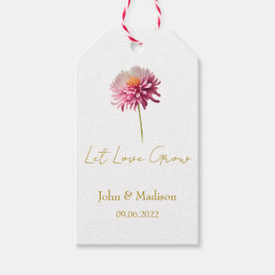 Dahlia   Lass Liebe Hochzeits-Samen wachsen  Geschenkanhänger
