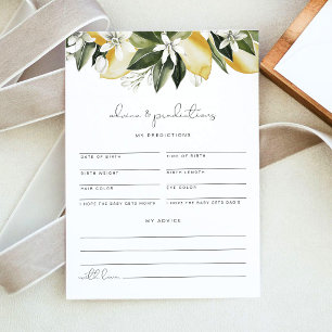 DAHLIA Lemon Baby Advice and Predictions Card Einladung