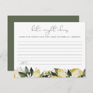 DAHLIA Lemon Citrus Datum Night Ideen Kartenspiel Begleitkarte