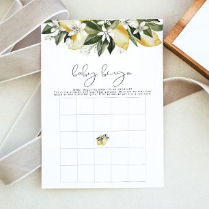 DAHLIA Lemon Citrus Frucht Baby Shower Bingo Spiel Einladung