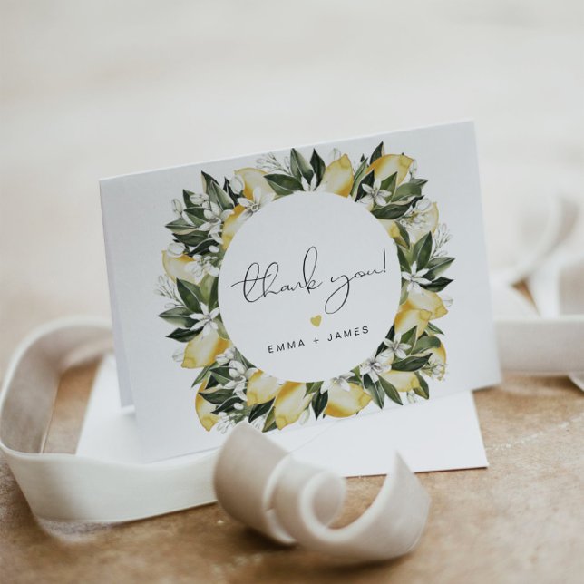 DAHLIA Lemon Citrus Frucht Sommergarten Floral Dankeskarte (Von Creator hochgeladen)