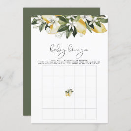 DAHLIA Lemon Citrus Fruit Baby Dusche Bingo Spiel Einladung