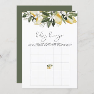 DAHLIA Lemon Citrus Fruit Baby Dusche Bingo Spiel Einladung