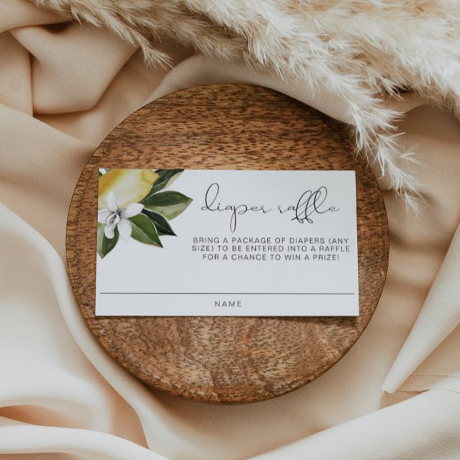 DAHLIA Lemon Citrus Fruit Summer Diaper Raffle Platzkarte (Von Creator hochgeladen)