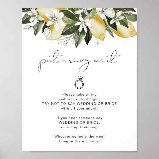 DAHLIA Lemon Don't Say Bride oder Ring Game Poster (Vorne)