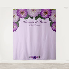 Dahlia Lila Lavender Floral Wedding Background Wandteppich