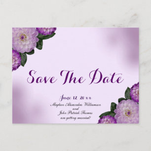 Dahlia Lila Lavender Lilac Floral Save the Date Postkarte