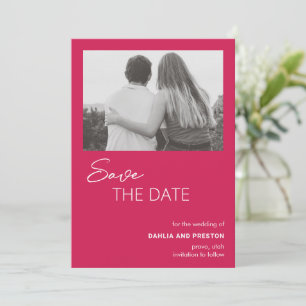 Dahlia Magenta Moderne Hochzeit Save The Date