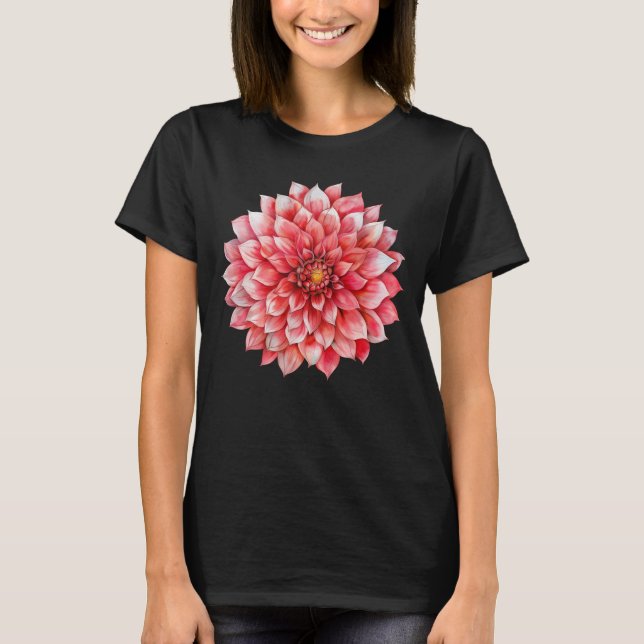 Dahlia Mandala Blume Graphic T-Shirt (Vorderseite)