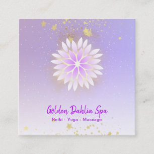 *~* Dahlia Mandala Pastel Lavendel Pink AP2 Quadratische Visitenkarte