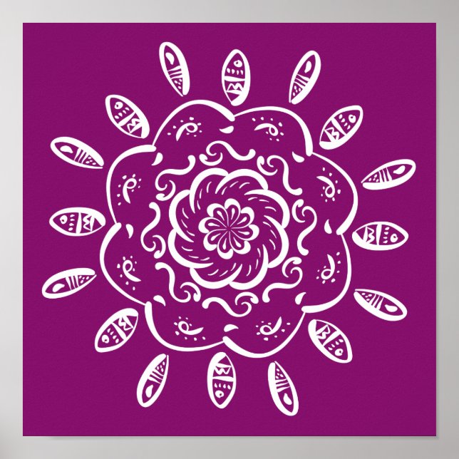Dahlia Mandala Poster (Vorne)