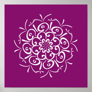 Dahlia Mandala Poster