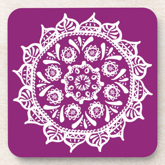 Dahlia Mandala Untersetzer (Vorderseite)