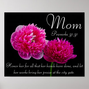 Dahlia Mother's Day Bible Vers Sprichwörter 31 Pos Poster