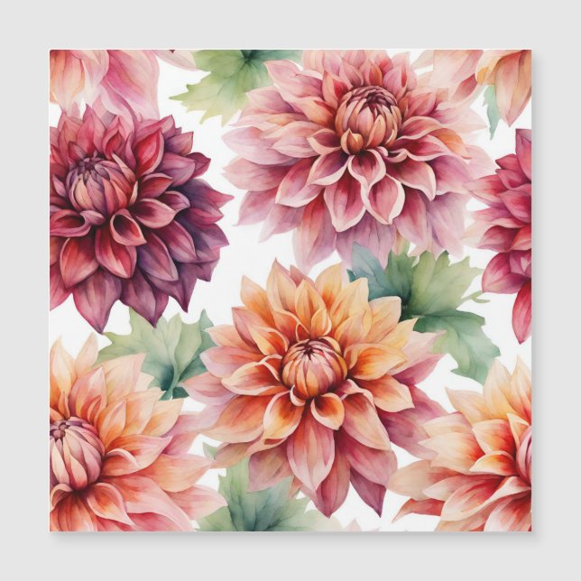 Dahlia Painting Magnetkarte (Vorderseite)