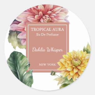 Dahlia Parfüm Etikett Runder Aufkleber