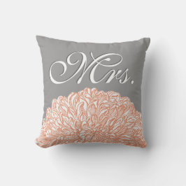 Dahlia Peach Coral Wedding blühend Lendenkissen