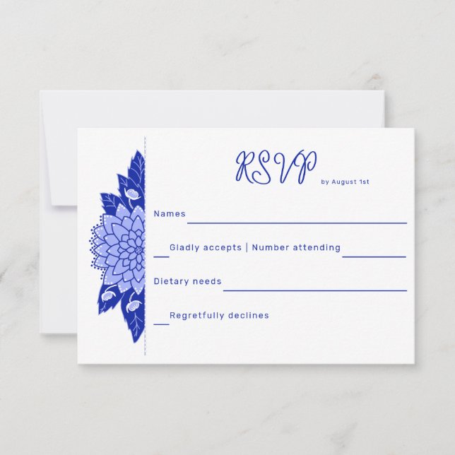 Dahlia Personalisiert Wedding RSVP Card (Vorderseite)