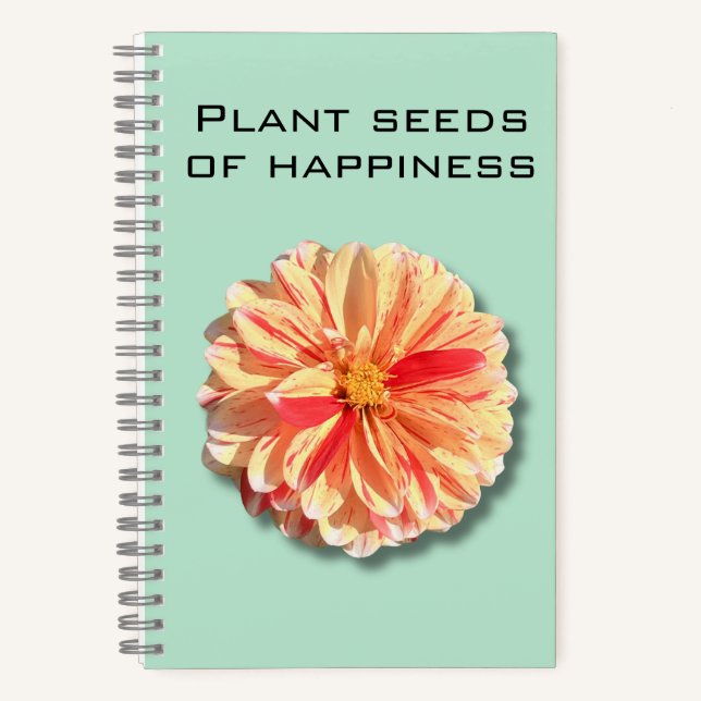 Dahlia Pflanze Seeds of Happiness Notebook Notizbuch (Vorderseite)