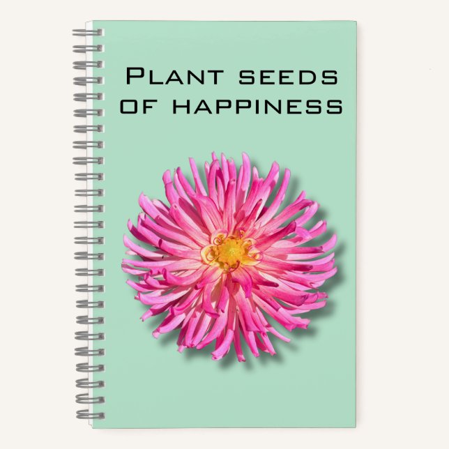 Dahlia Pflanze Seeds of Happiness Notebook Notizbuch (Vorderseite)