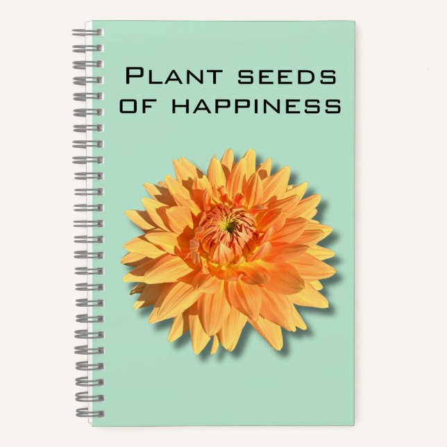 Dahlia Pflanze Seeds of Happiness Notebook Notizbuch (Vorderseite)