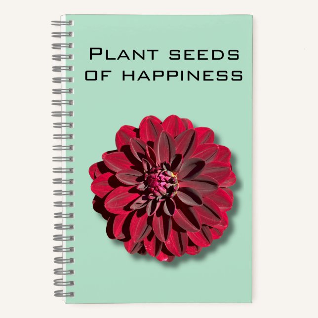 Dahlia Pflanze Seeds of Happiness Notebook Notizbuch (Vorderseite)