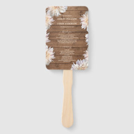Dahlia Pink Floral Rustic Wood Wedding Programm Fächer