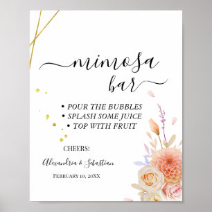 Dahlia & Rose Mimosa Bar Brautparty Signa Poster