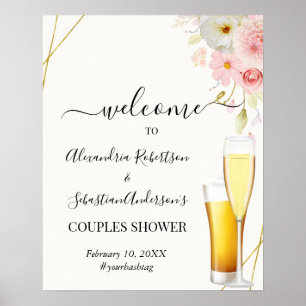 Dahlia & Rose Paare Hochzeit Begrüßungszeichen Poster