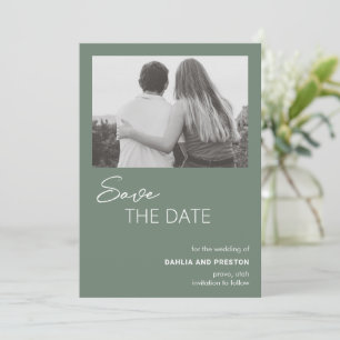 Dahlia Sage Green Moderne Hochzeit Save The Date