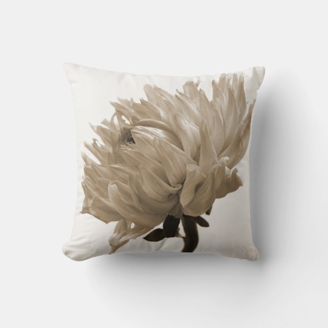 Dahlia sepia print kissen (Vorderseite)