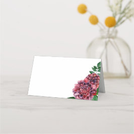Dahlia Sitzkarte. Burgunder Hochzeit Platzkarte