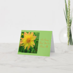 DAHLIA/SORRY YOU BE ILL/YELLOW AND ORANGE DAHLIA" KARTE