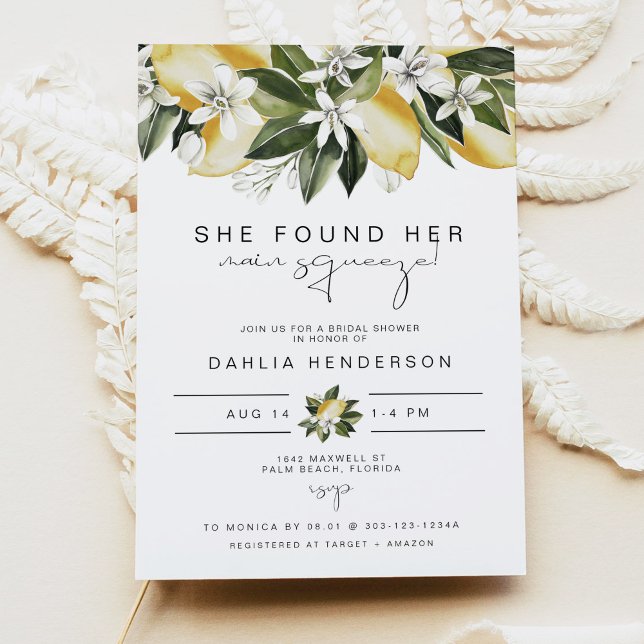 DAHLIA Summer Lemon Main Squeeze Brautparty Einladung (Von Creator hochgeladen)