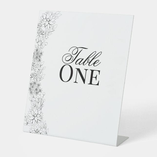 Dahlia Tischnummern Sockelschild (Vorderseite)