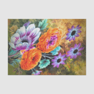 Dahlia und blühender Blumengarten Herbst Seidenpapier