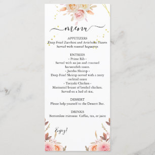 Dahlia und Rose - Hochzeitsmenü Menükarte
