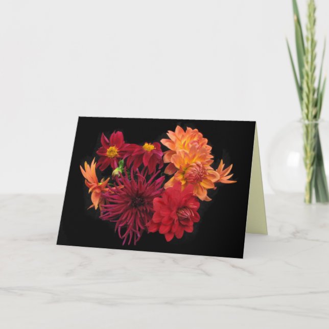 Dahlia Vielen Dank Dankeskarte (Vorderseite)