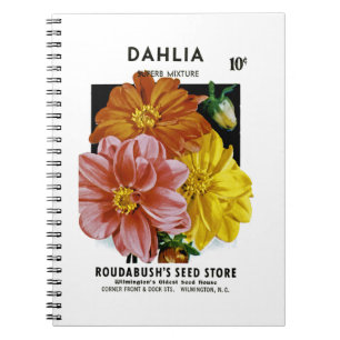 Dahlia Vintag Seed Packet Notizblock