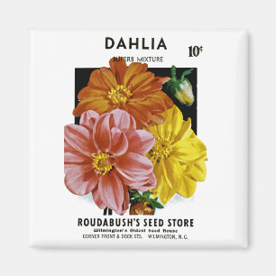 Dahlia-Vintage-Samenpaket Magnet